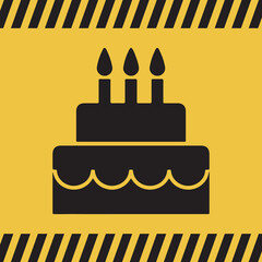 Logo gâteau d'anniversaire. - obrazy, fototapety, plakaty