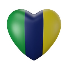 Fototapeta premium Heart shaped model with Brazil flag colored. 3D rendering