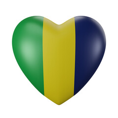 Fototapeta premium Heart shaped model with Brazil flag colored. 3D rendering