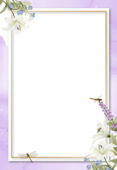 romantic wedding invitation card with greenery floral