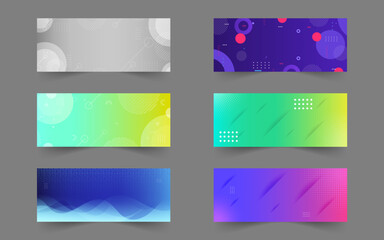 Banner background. colorful, modern, gradient ,6 collection sets.