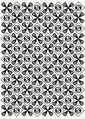 a six-pointed and crown pattern