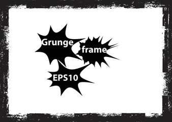 Grunge Black and White Frames . textured rectangles for image

