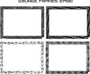 Grunge Black and White Frames . textured rectangles for image
