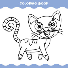 Coloring Page With Cartoon Cat