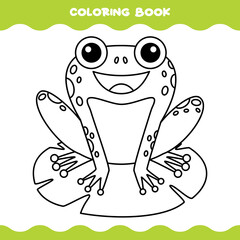 Coloring Page With Cartoon Frog