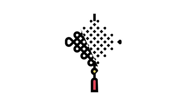 knot chinese accessory color icon animation