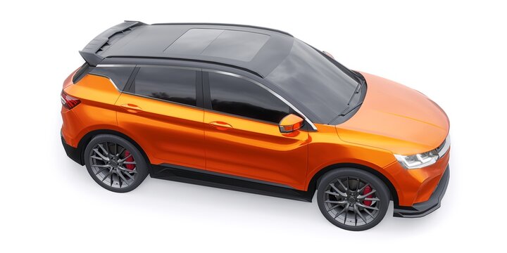 Paris, France. March 10, 2022. Geely Coolray. Sports compact car SUV. 3d render illustrration