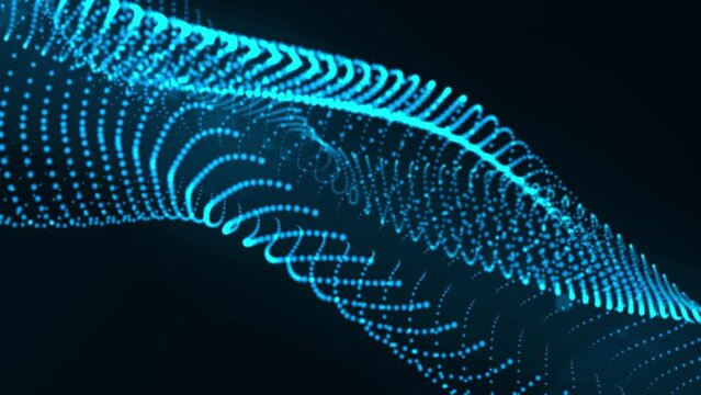 Offset trapcode shape. Glowing particles of light. Background, 3d rendering.
