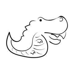 Black crocodile vector silhouette illustration. Vector illustration