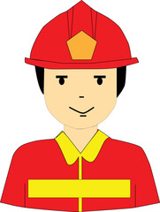 FIRE FIGHTER MAN VECTOR ILLUSTRATION
