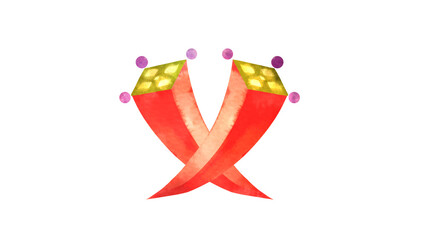 丁子紋の水彩風背景透過イラスト