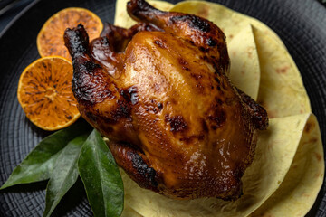 delicious roast duck in a restaurant
