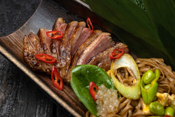 delicious roast duck in a restaurant
