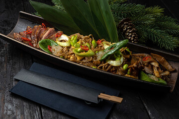 delicious roast duck in a restaurant
