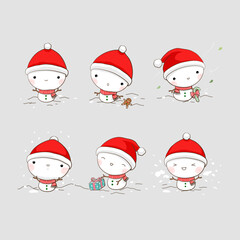 character cuteness of the snowman.