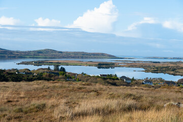 Northern Ireland. View of the bay, mountains.
