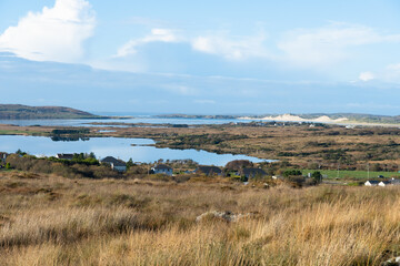 Northern Ireland. View of the bay, mountains.