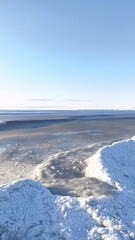 winter sea with snow