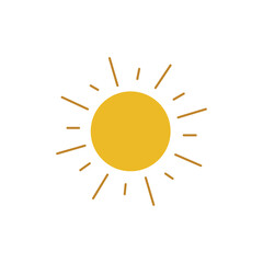weather icon Sun vector isolated white background.