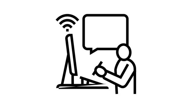 graphic designer freelance line icon animation