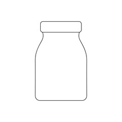 Hand drawn jar symbol. Cute monochrome style. Stock illustration isolated on white background. 