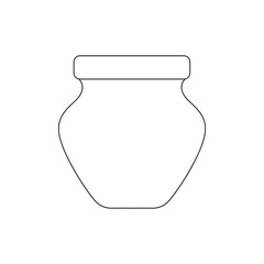 Hand drawn jar symbol. Cute monochrome style. Stock illustration isolated on white background