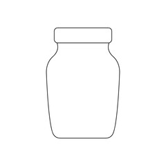 Hand drawn jar symbol. Cute monochrome style. Stock illustration isolated on white background. 