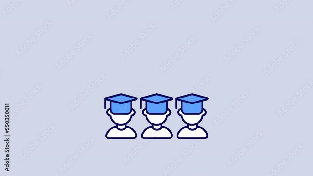 Aufkleber animated online lecture color icon. studying on internet. education technology. seamless loop hd vid