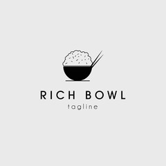 rice bowl logo vector illustration design for use brand identity symbol