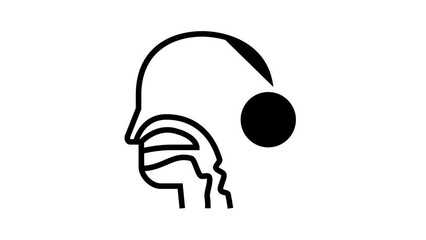 dysphagia disease line icon animation