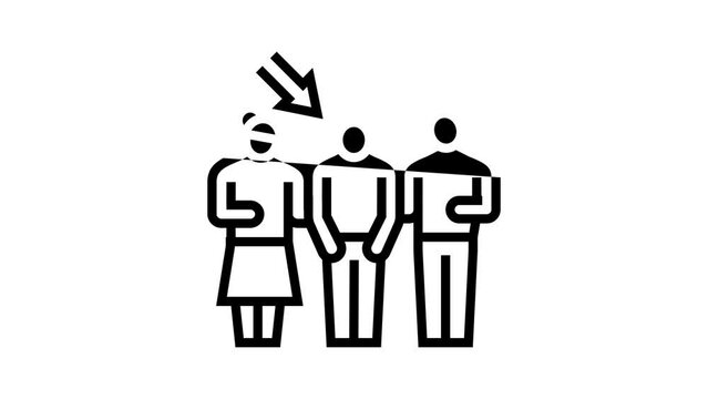 victim blaming line icon animation