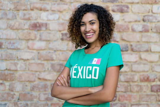 Beautiful mexican woman loves the national soccer team