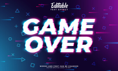 Editable text effect game over © Artcuaz
