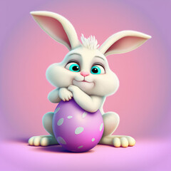Fototapeta na wymiar Easter Bunny holding egg