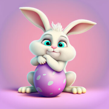 Easter Bunny holding egg