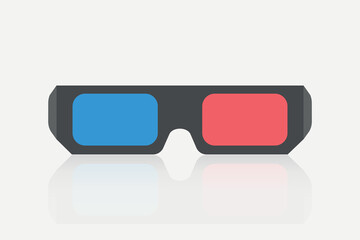 3d glasses vector. Watching the film in 3d cinema