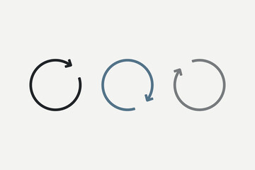 Vector round arrow. Restart or upgrade icon