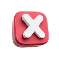 Obraz premium Cross mark icon isolated 3d render cutout