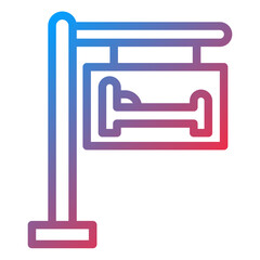 Hotel Sign Icon Style