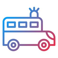 Prison Bus Icon Style