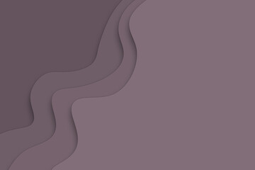trendy pastel plum colour 3d paper cut wavy background with copy space