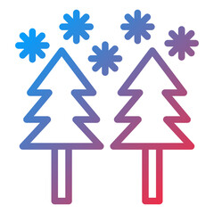 Fototapeta premium Snow Forest Icon Style