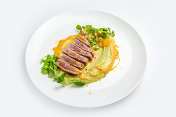 delicious fried fish in a restaurant
