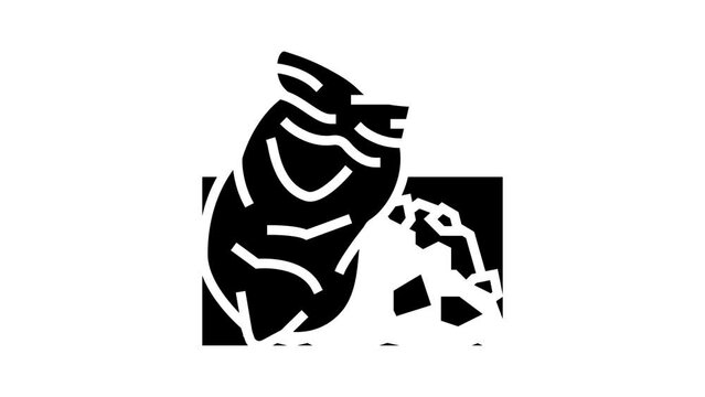 construction debris removal glyph icon animation