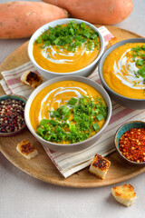 Vegetarian creamy sweet potato soup