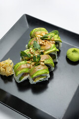delicious rolls in a Japanese restaurant
