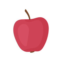 Red apple as healthy snack after meal vector illustration. Cartoon drawing of fruit for lunch at school or office on white background. Lunch break, organic food, diet concept