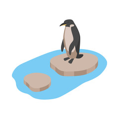 Isometric Zoo Penguin Composition