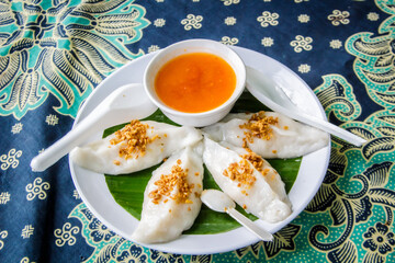 Traditional food on a white plate
